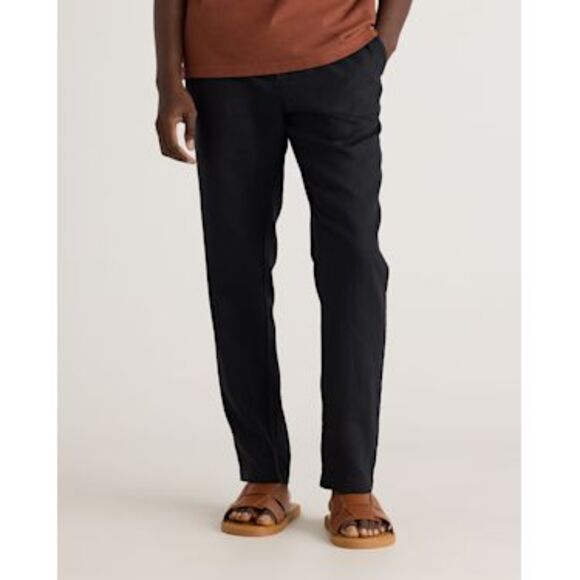 Quince Mens 100% European Linen Pants Black M - Picture 1 of 3